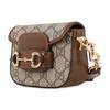 Gucci Bolso Mini Horsebit 1955 GG Piel Marrón Cinta Roja y Verde Herrajes Dorados Uso Diario 699760-HUHHG-8565