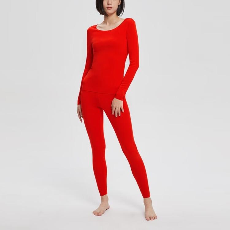 Calvin Klein Antibacterial Anti-Static Thermal Elastic Moisturizing Long Johns Women Underwear Pomegranate-Red AD0004-3RB