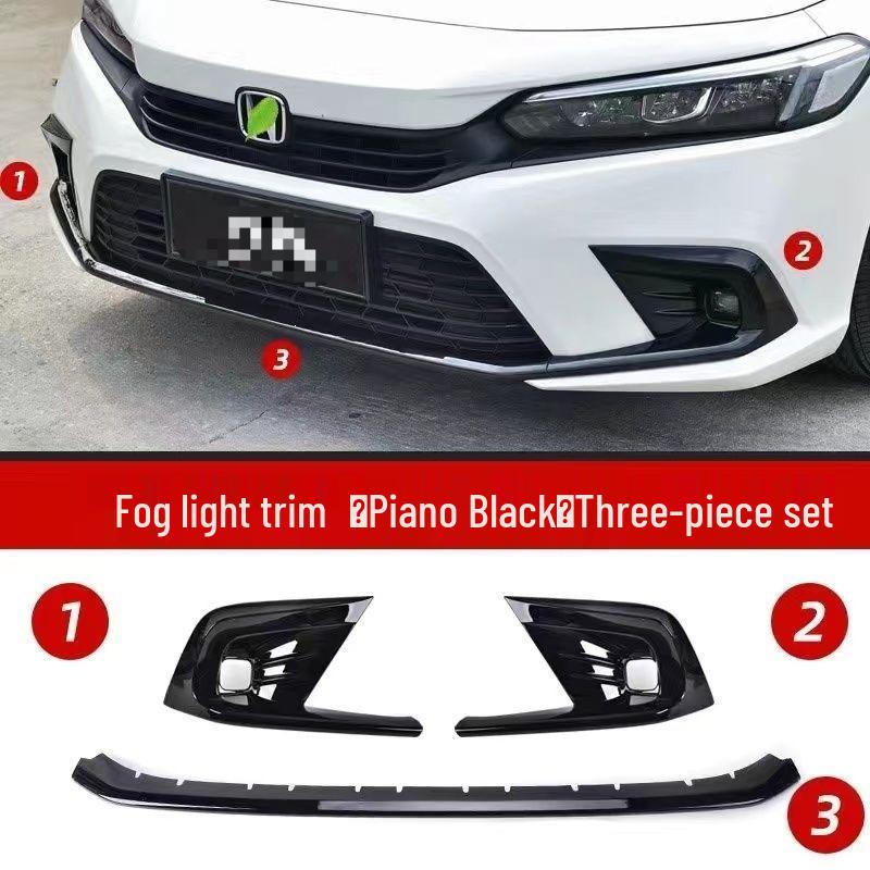 2022 11th Gen Civic Fog Light Cover Trim & Bumper Grille Exterior Mod