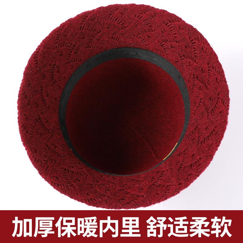 New Wool Basin Hat Women's Autumn and Winter Fashion Mother Bucket Hat Temperament Fleece Warm Top Hat