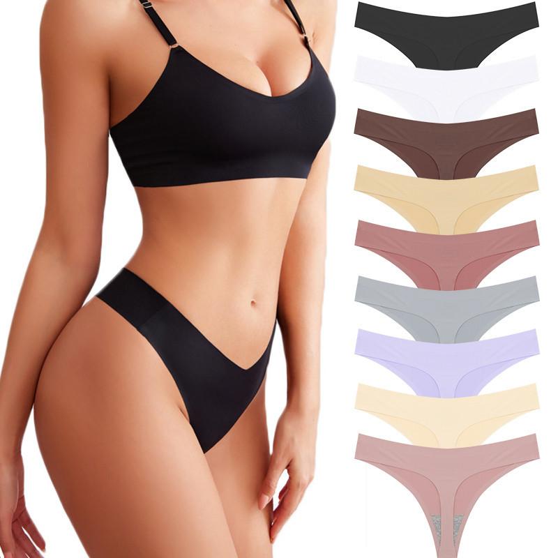 FINETOO 1 peça calcinha feminina de cintura baixa sem costura fio dental macia e confortável