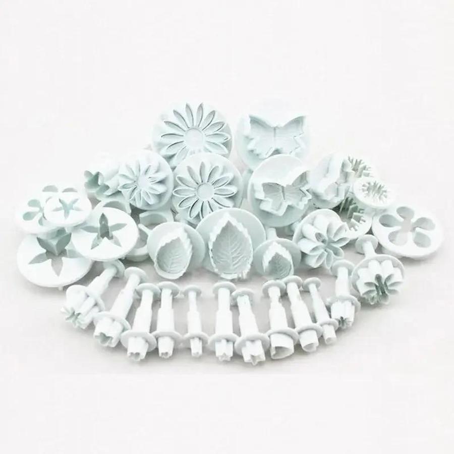33 Pcs/Set Fondant Plunger Cutters Set Cookie Cake Biscuit Mold DIY 3D Cake Decorating Baking Small Tools Supplies