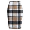 High-Waisted Women's Plaid Pencil Skirt - Knee-Length Wool Skirt for Autumn and Winter
