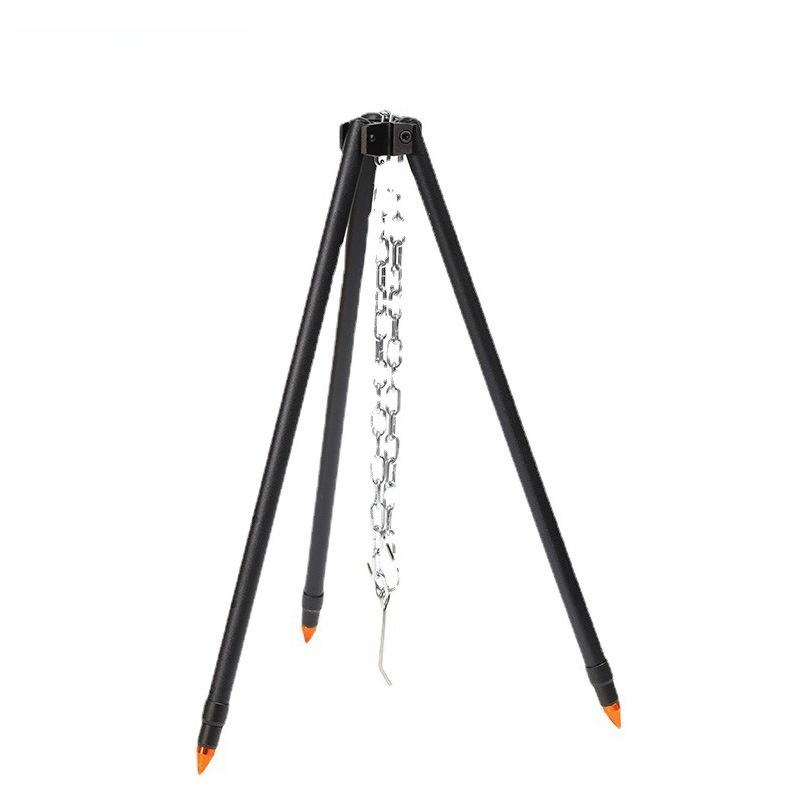 

Уличная подставка для костра, портативная подвесная подставка для котелка, тренога для кемпинга, товары для кемпинга, решетка для барбекю, треноги для костра чёрный