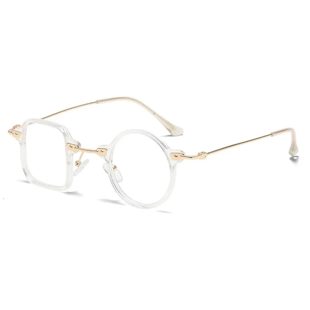 Unique Asymmetrical Square Round Sunglasses Retro UV400 Clear Men Punk Sun Glasses Ocean Lens Shades for Women Men