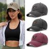 Washed Cotton Winged Eagle Print Baseball Cap Visor Faded Peaked Cap Outdoor Leisure Adjustable Baseball Hats