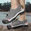 Breathable Mens Sandals High Quality Male Flats Summer Mesh Casual Shoes Classic Anti-collision Toe Shoes Stylish Beach Sneakers