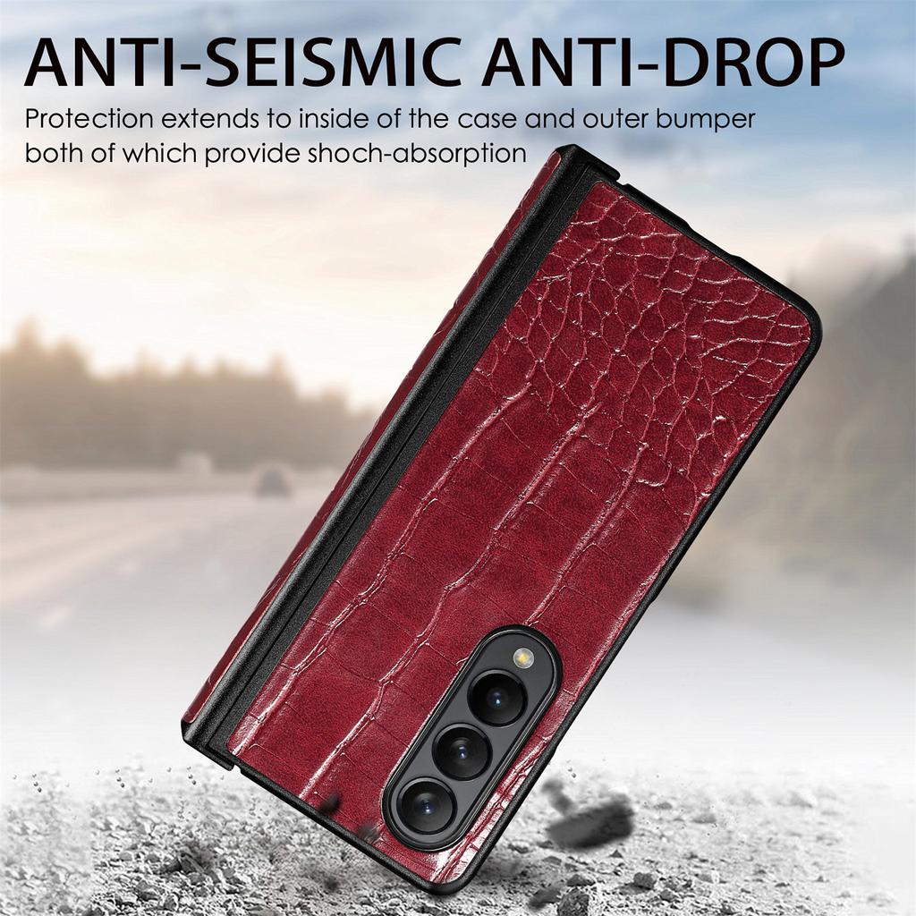 Für Samsung Galaxy Z Fold4 5g Anti-Slip Krokodil Leder Telefon Fall Für Samsung Z Fold4 Fold3 Falten 3 Zfold4 Schutzhülle