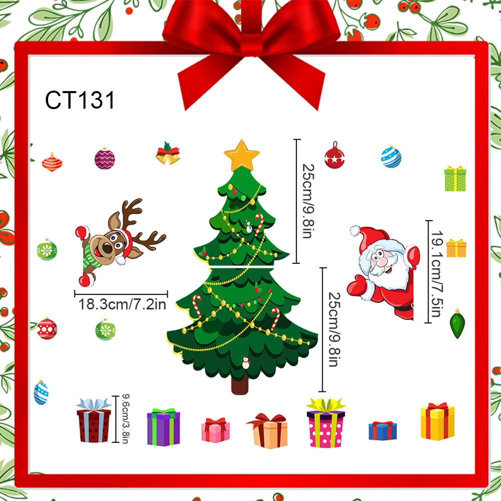 2024 Christmas Cartoon Magnet Fridge Stickers Christmas Tree Santa Elk Snowman Kitchen Fridge Wall Stickers Xmas Decoration