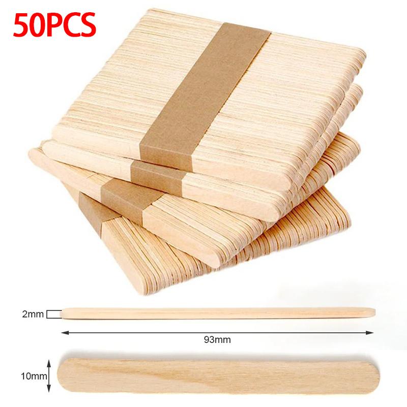 50/100pcs Ice Cream Sticks Wooden Popsicle Sticks Hand Crafts DIY Wooden Decoration  BJL003