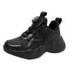 Babu bean boys shoes 2025 autumn new children's black leather waterproof sports shoes middle and older children's school black shoes