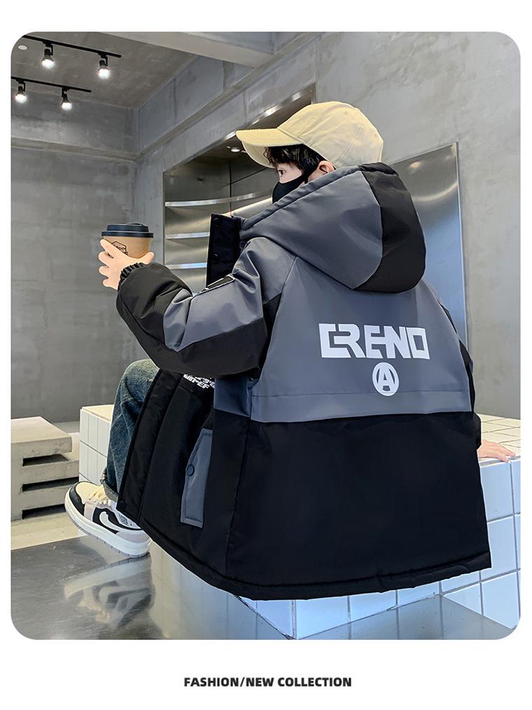 Boys' 2025 Winter Hooded Cotton Parka: New Style Fleece-Lined Coat for Autumn and Winter