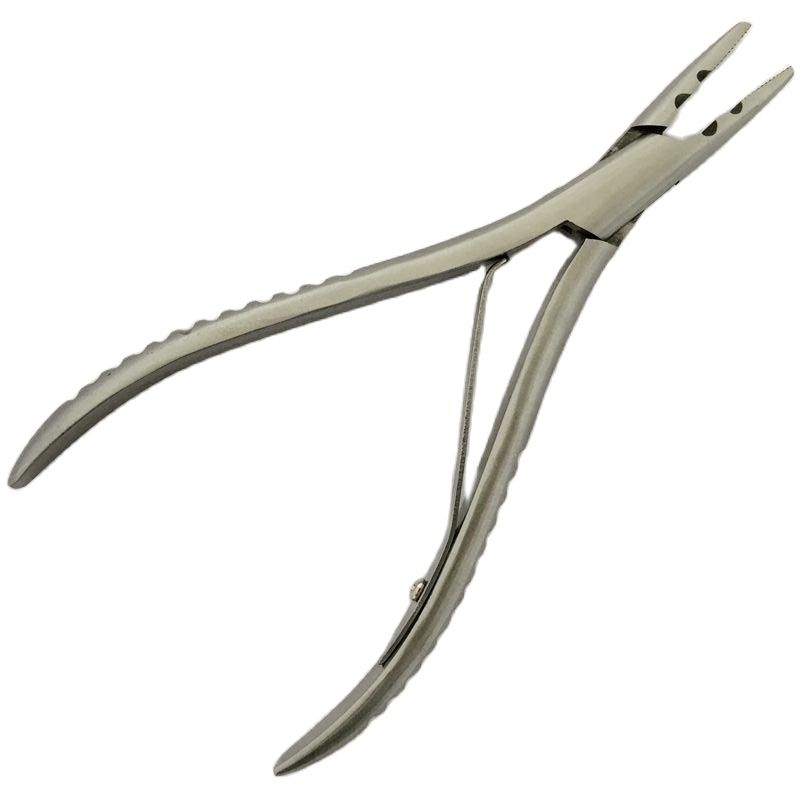 1 PC 7 Inch Silver Stainless Steel Clamp Hair Extension Plier with Two Holes Keratin Hair Extensions Removal Tools