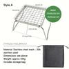 Folding Campfire Grill Easy to Carry Stainless Steel Camping Grill Grate Gas Stove Stand Multifunctional Outside Wood Stove St Practical Use