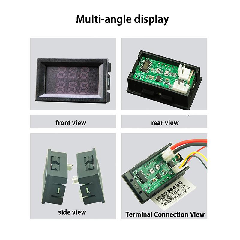 High Quality New Dc 100V 100A Upgraded Voltmeter Ammeter Led Amp Dual Digital Volt Meter Gauge Temperature Measurement