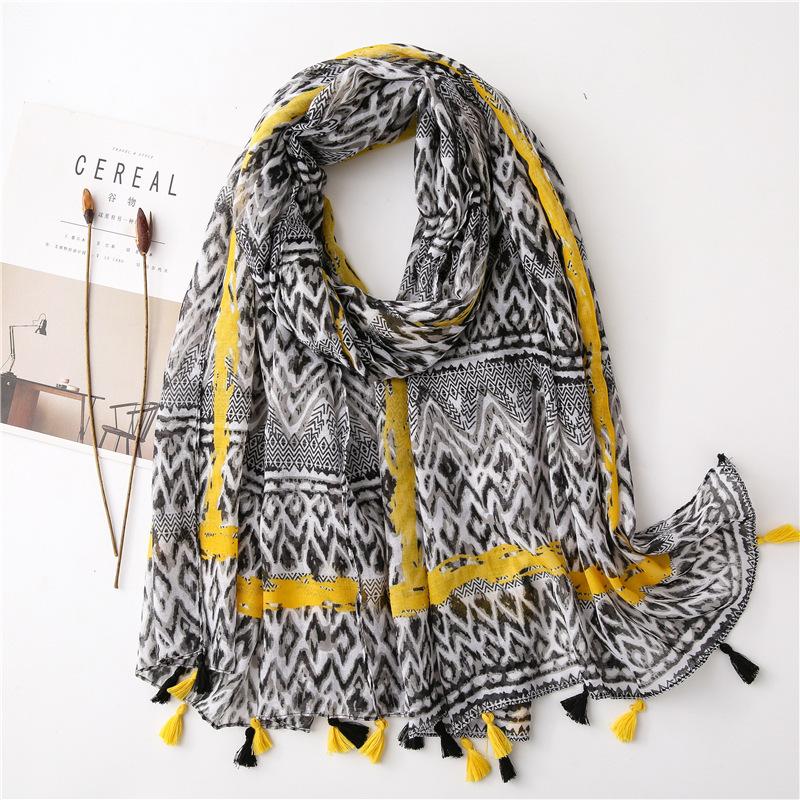 New Fashion Million Polka Floral Fringe Viscose Shawl Scarf Lady High Quality Wrap Headband Bufandas Muslim Hijab Sjaal 180*90Cm