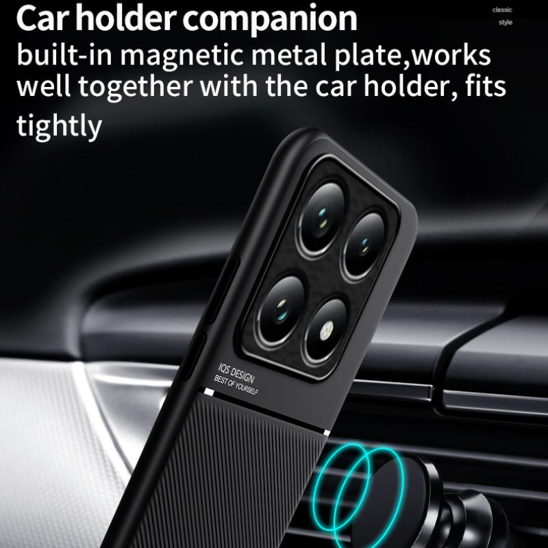 For Xiaomi 14T Pro Car Magnetic Holder Leather Case For Mi 14T Mi14T Xiaomi14T 14 T Pro 14TPro 5G Soft Slicone Shockproof Cover