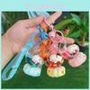 Adorable Pvc Transparent Pink Sheep Keychain Cartoon Car Accessory Cute Gift