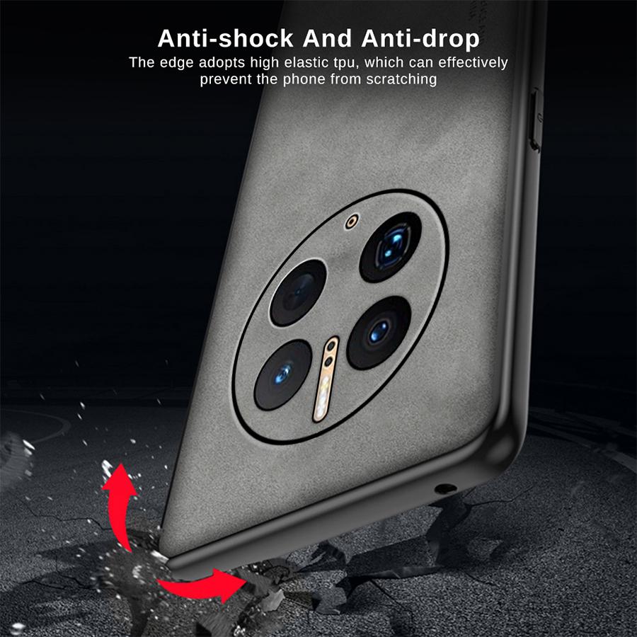 Für Huawei Mate 50 Pro Fall Schaffell Leder Weichen Rahmen Telefon Abdeckung für Huawei Mate 50 40 30 20 10 9 Pro Matte Fällen