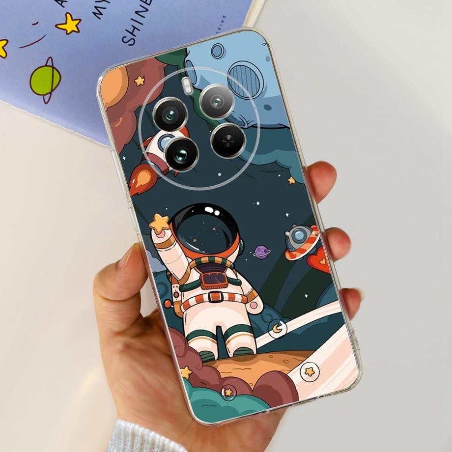 For Realme 12 Pro Plus Case Soft Clear TPU Silicone Phone Case For Realme 12 Pro Pro+ Cute Cartoon Shockproof Back Cover Fundas
