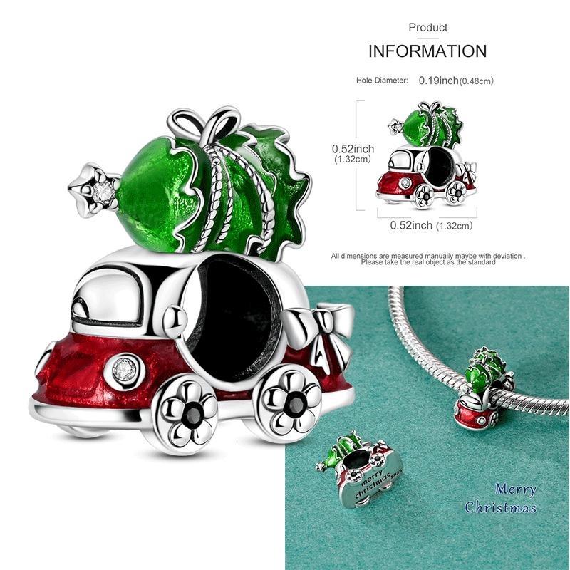 Copper Santa Claus Charms Bead Christmas House Dangle Pendant Fit Bangle Bracelet Necklace Diy Jewelry