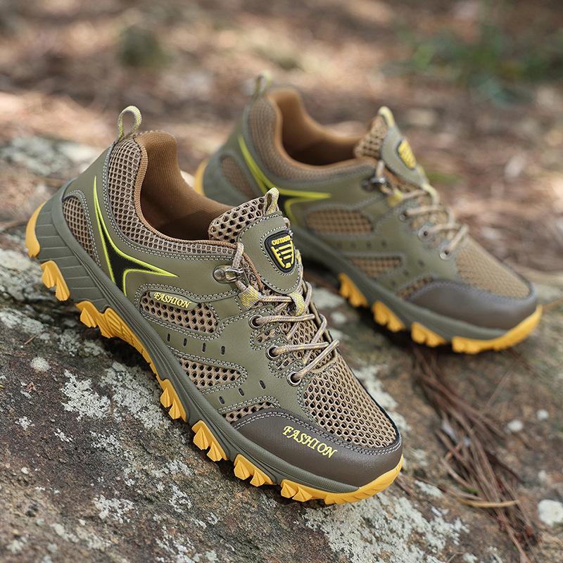 Spring and Summer Large Size Sports Shoes Men's Mesh Shoes Men's Breathable Outdoor Hiking Shoes Non-slip Travel Shoes