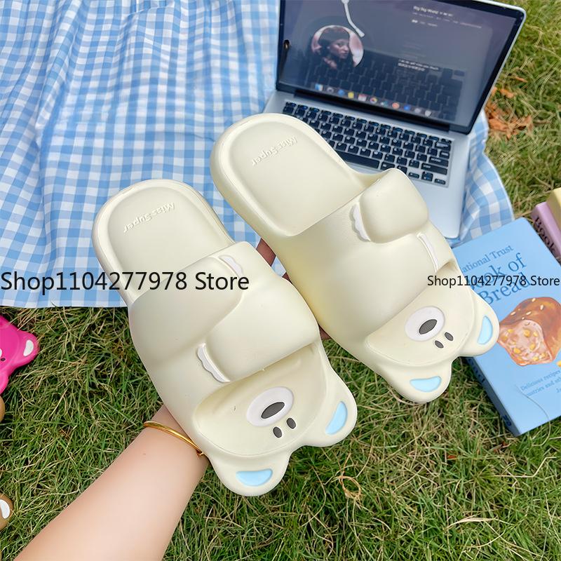 Fashion EVA Ugly Cute Funny Women's Slippers Bear Summer Sandals Fashion Versatile Lightweight Bathroom Bath Non-slip Slippers Ins 2025