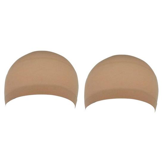 2Pcs Elastic Lace Bandage Hairnet Breathable Mesh Wig Hat Soft Nylon Stretch Cap