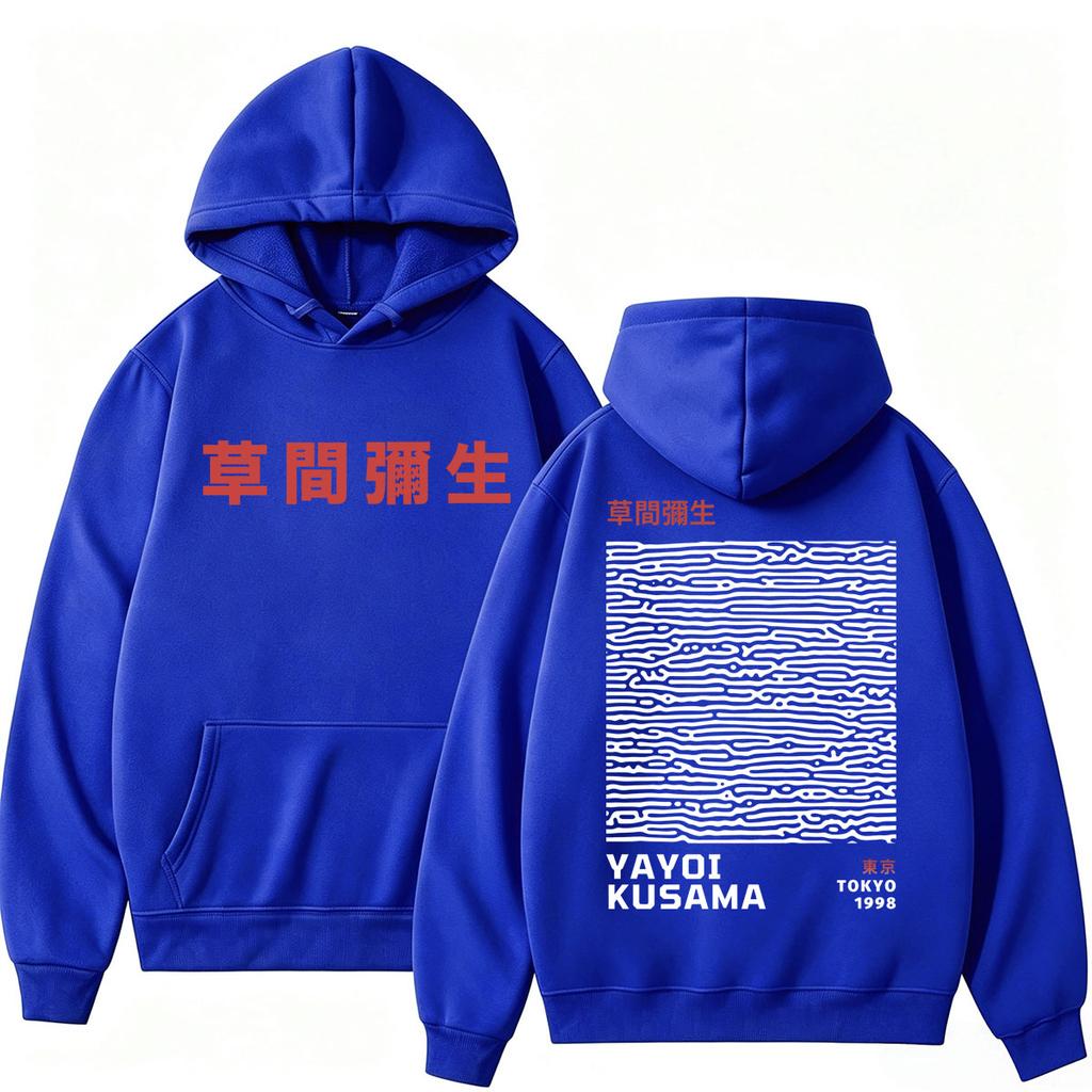 Japanese Style Yayoi Kusama Artist Tokyo 1998 Hoodie Unisex Unique Art Popular Sweatshirt Oversized Fleece Casual Sportwear