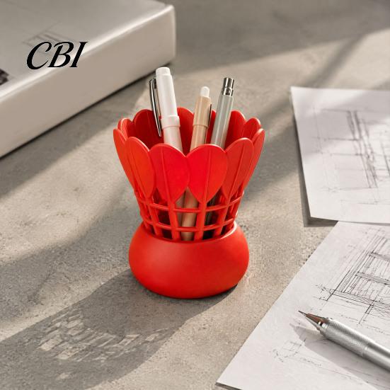 Pen Cup for Desk Badminton Shape Holder, Large Capacity Creative Storage Cup, Study Table Accessories 3D Printed Organizer Home And Office Supplies
