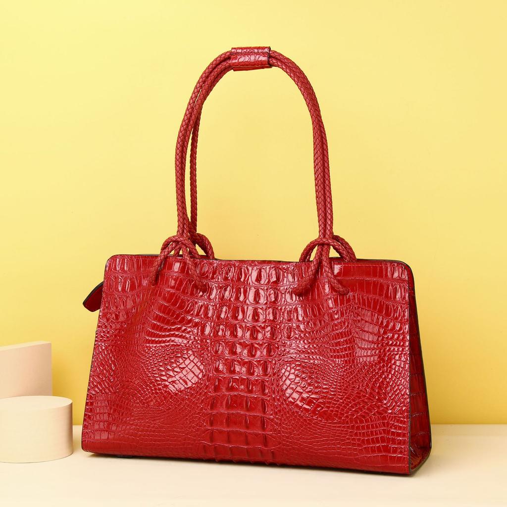 Crocodile Bone Pattern Women's Handbag, Large-capacity Women's Bag, Classic Tote Bag, Single-shoulder Crossbody Bag, Trendy Bag