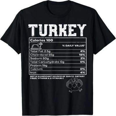 Turkiet Näringsfakta Thanksgiving Mat Recept Familj T-shirt