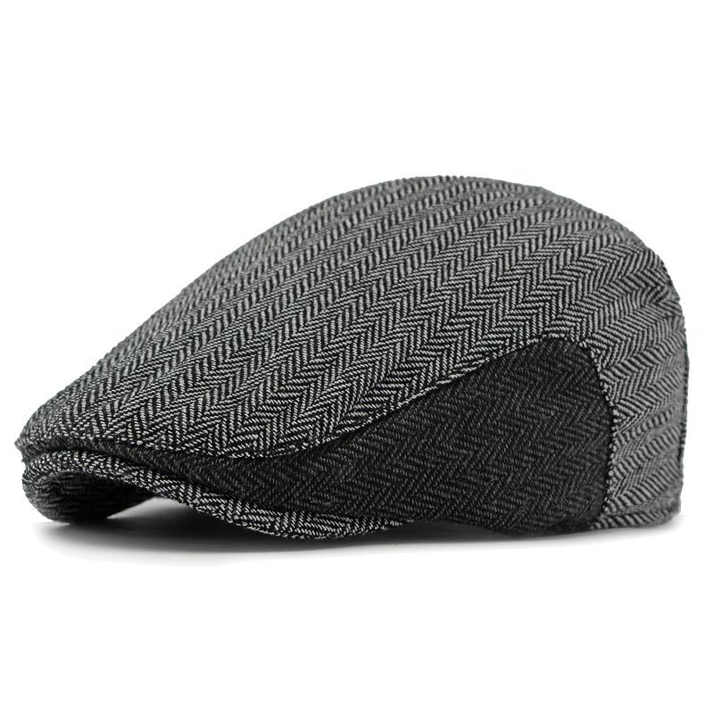 Hat Stitching Beret Men British Forward Cap Large Size Cap Women Peaked Cap