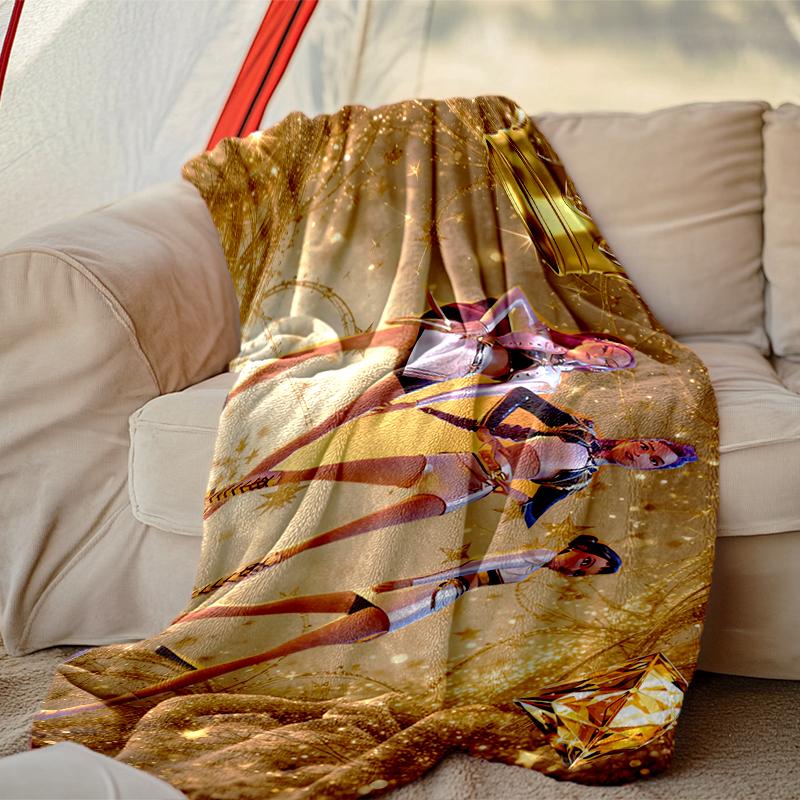 1pc Kpop Demon Hunters Blanket, Super Cozy Printed Home Blanket, All-Season Warmth