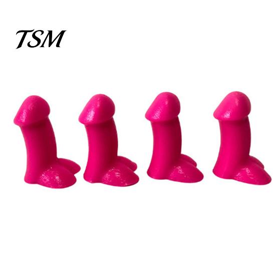 Pranks Core Tire Hats 4Pcs Novelty Spoof Silicone Valve Stem Penis Luminous Bumper Strips Car Bicycle Mountain Accessories Safe Driving