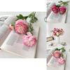 Elegant Paeonia Lactiflora Pall Fake Flower Bouquet With Flocked Silk Material For Wedding Home Decor