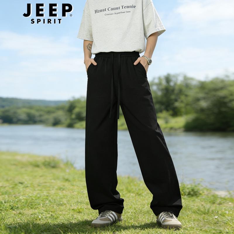 JEEP SPIRIT Men s Summer Ice Silk Loose Straight Casual Pants S