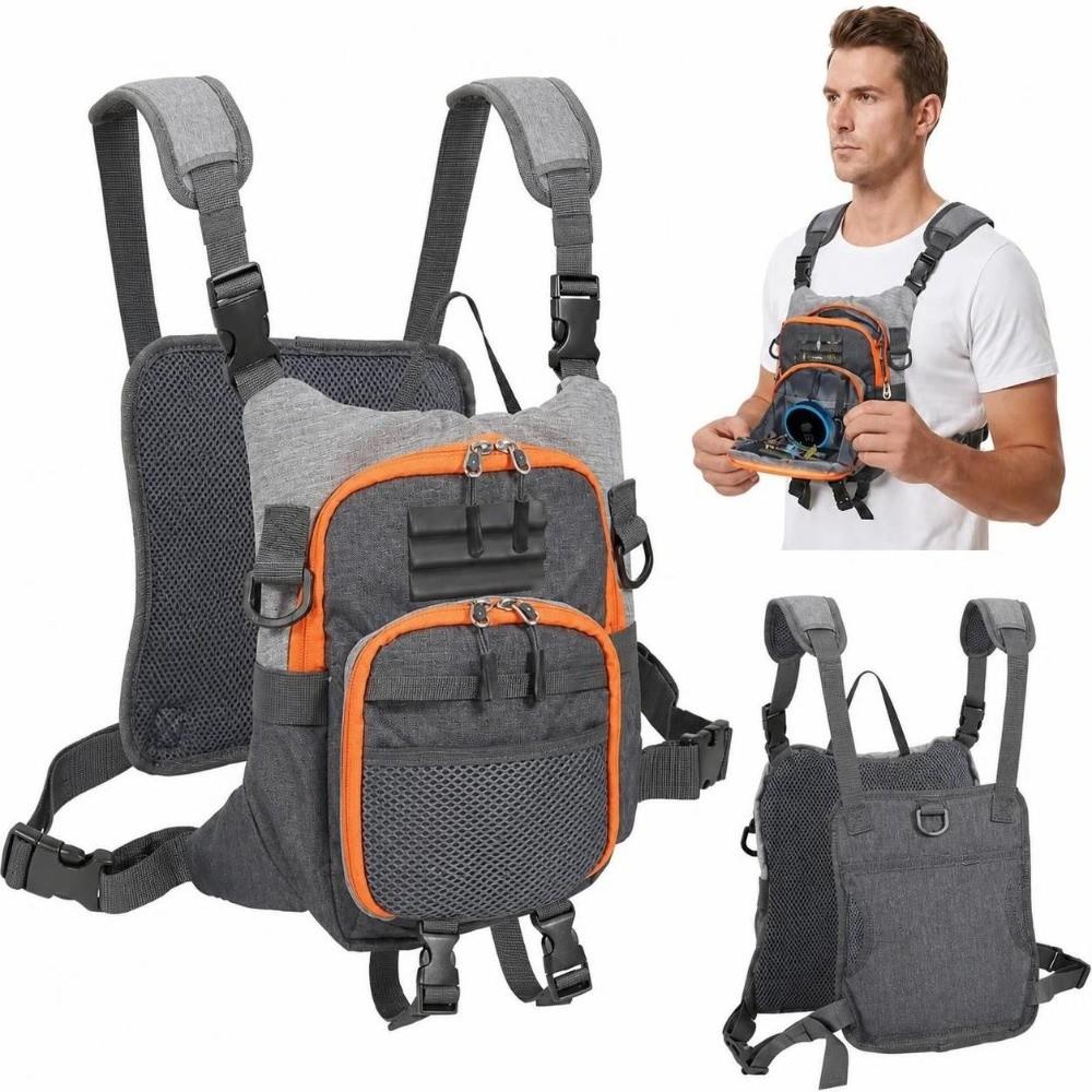 Adjustable Straps Fly Fishing Chest Pack Oxford Cloth Fishing Pack for Angling