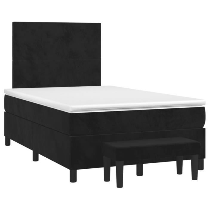 3137715 vidaXL Divan Bed with Mattress Black 120x200 Cm Velvet
