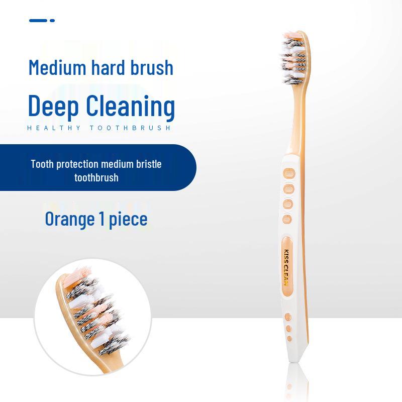 

Men s Medium-Hard Bristle Toothbrush for Gum Protection and Interdental Cleaning