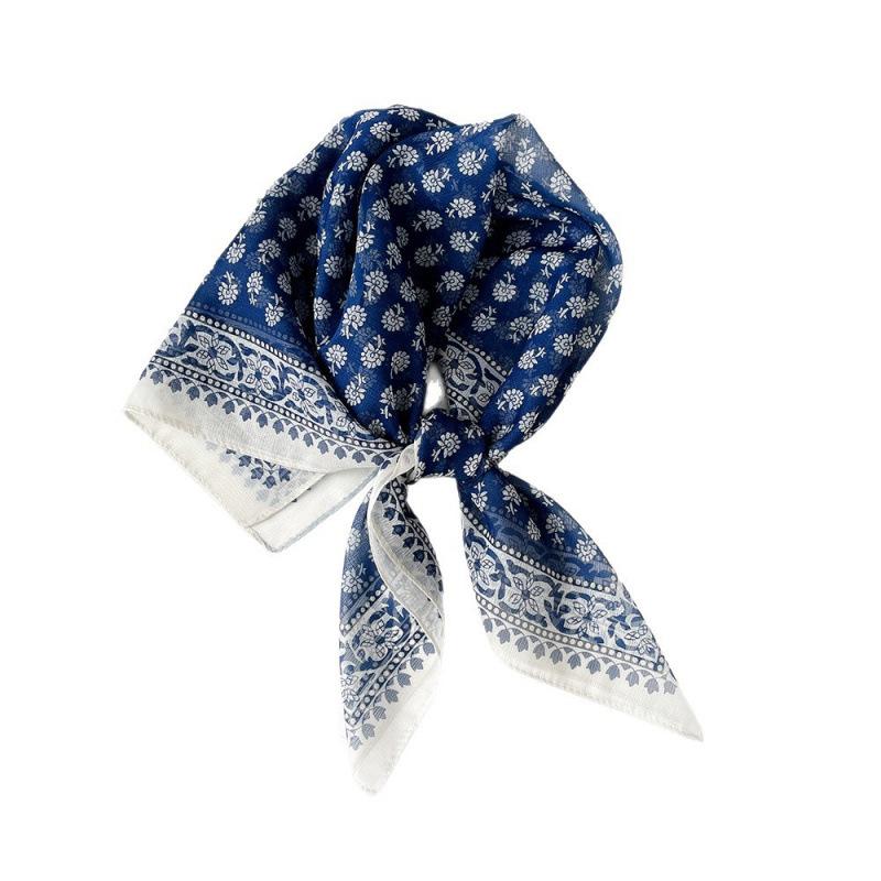 Korean Decorative Scarf Scarf Summer Scarf Square Scarf High-end Thin Style Xiliya Printed Square Scarf Tied Hair Strap