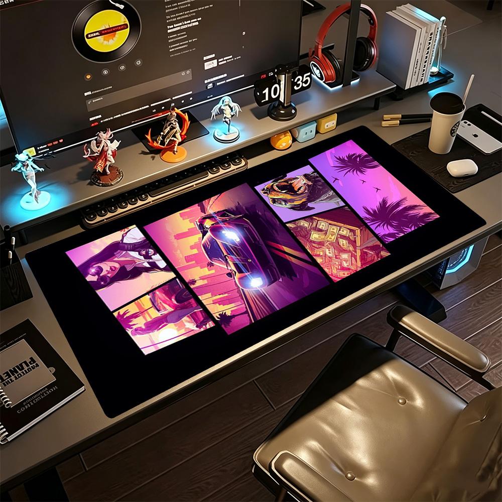 Grand Theft Auto Gaming Mouse Pad Keyboard Pad Ultra-Long Desk Mat Non-Slip Rubber Bottom Computer Desk Office Decoration Accessory