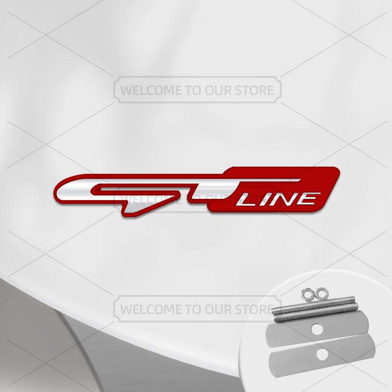 Auto 3D Metall GT Line Karosserieemblem Kühlergrill Abzeichen Aufkleber Auto Heckaufkleber Für Kia Stonic Stinger ProCeed Seltos Sorento Picanto K5