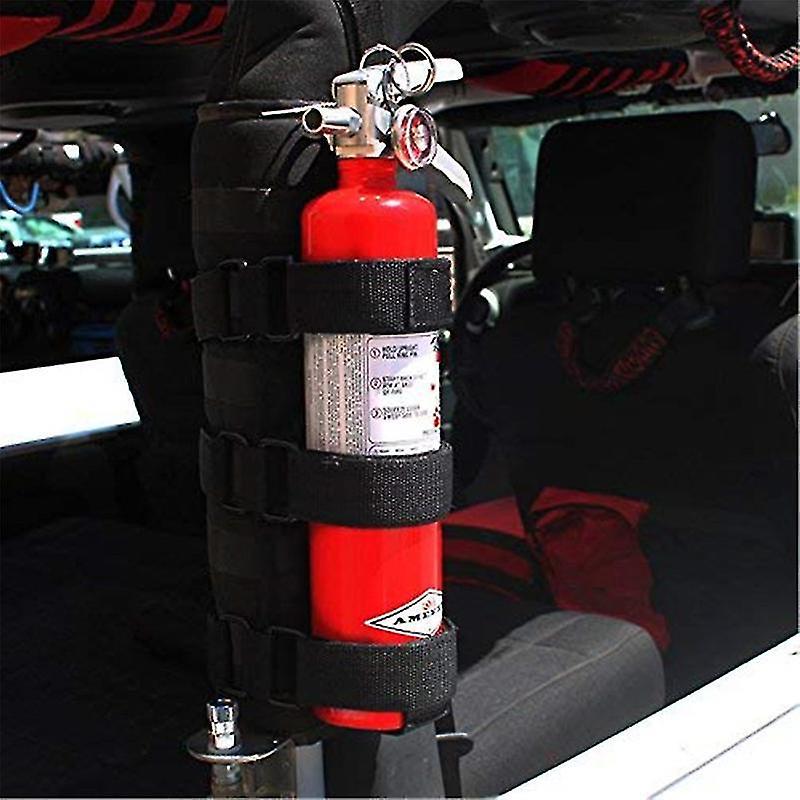 Adjustable Extinguisher Mount Strap Oxford Cloth Car Roll Bar Fire Extinguisher Holder Belt For Jeep Wrangler Tj Jk Jl 1997-2018