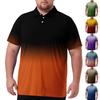 Herren Übergröße Farbverlauf Print Golf Poloshirt Atmungsaktiv Kurzarm Mit Kragen Lässig Arbeitskleidung Oberteil