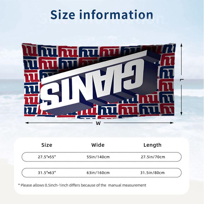 New York Giants (14) Theme Beach Towel Sand Resistant Soft And Comfortable Suitable For The Pool Camping Yoga And Diving A Travel