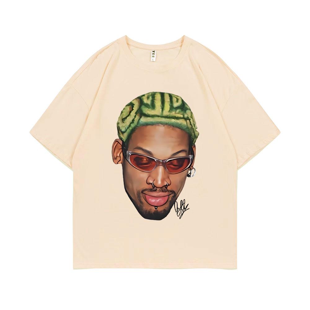 The Worm Dennis Rodman Big Face Graphic T-shirt Men Women Hip Hop Oversized  Basketball Boys T Shirts Unisex Vintage Casual Tees