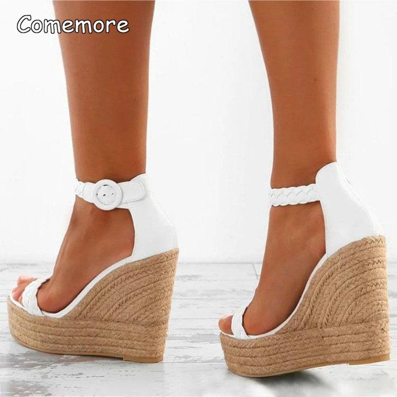 popular  Platform Ladies High Heels Shoes Women popular Buckle Open Toe Casual Female Footwear 2024 Woman Summer Wedge Sandals