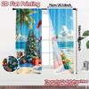 2pcs,Curtains Christmas Snowman Beach (3) Chic Contemporary Curtains 100% Polyester Curtains Decorations Outdoor Ldeal for