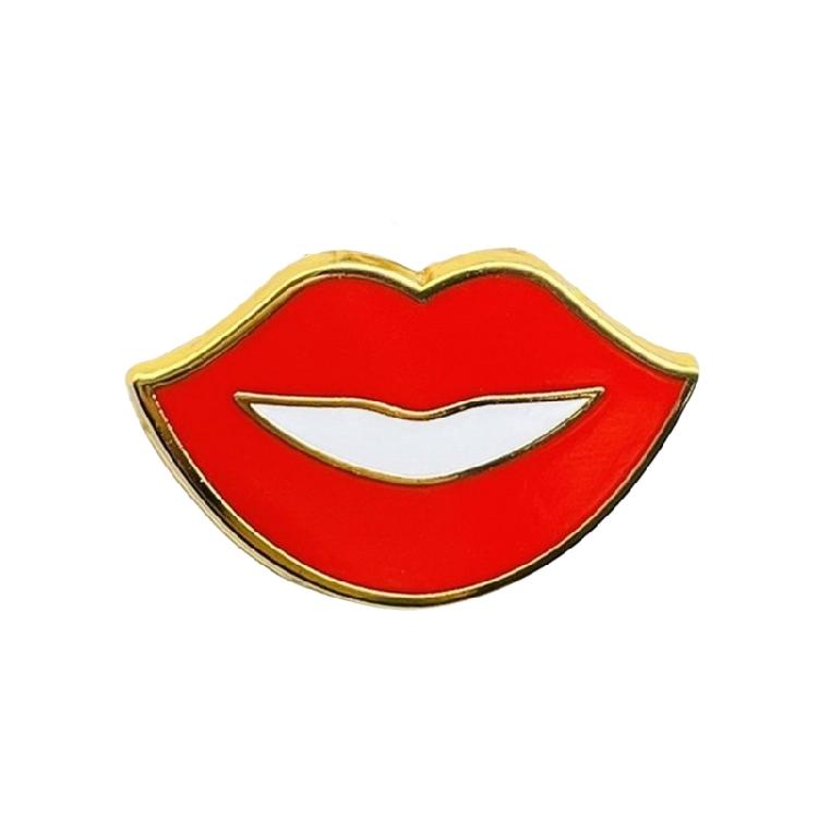 Fashion Enamel Pin Mouth Shaped Brooch Elegant Jackets Bag Backpack Badge Eye Catching Accessory for Trendsetters
